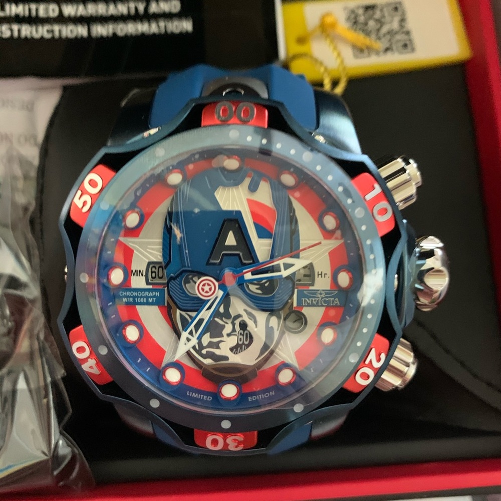 Invicta 52mm Captain America ‘Venom’ Watch - NWT